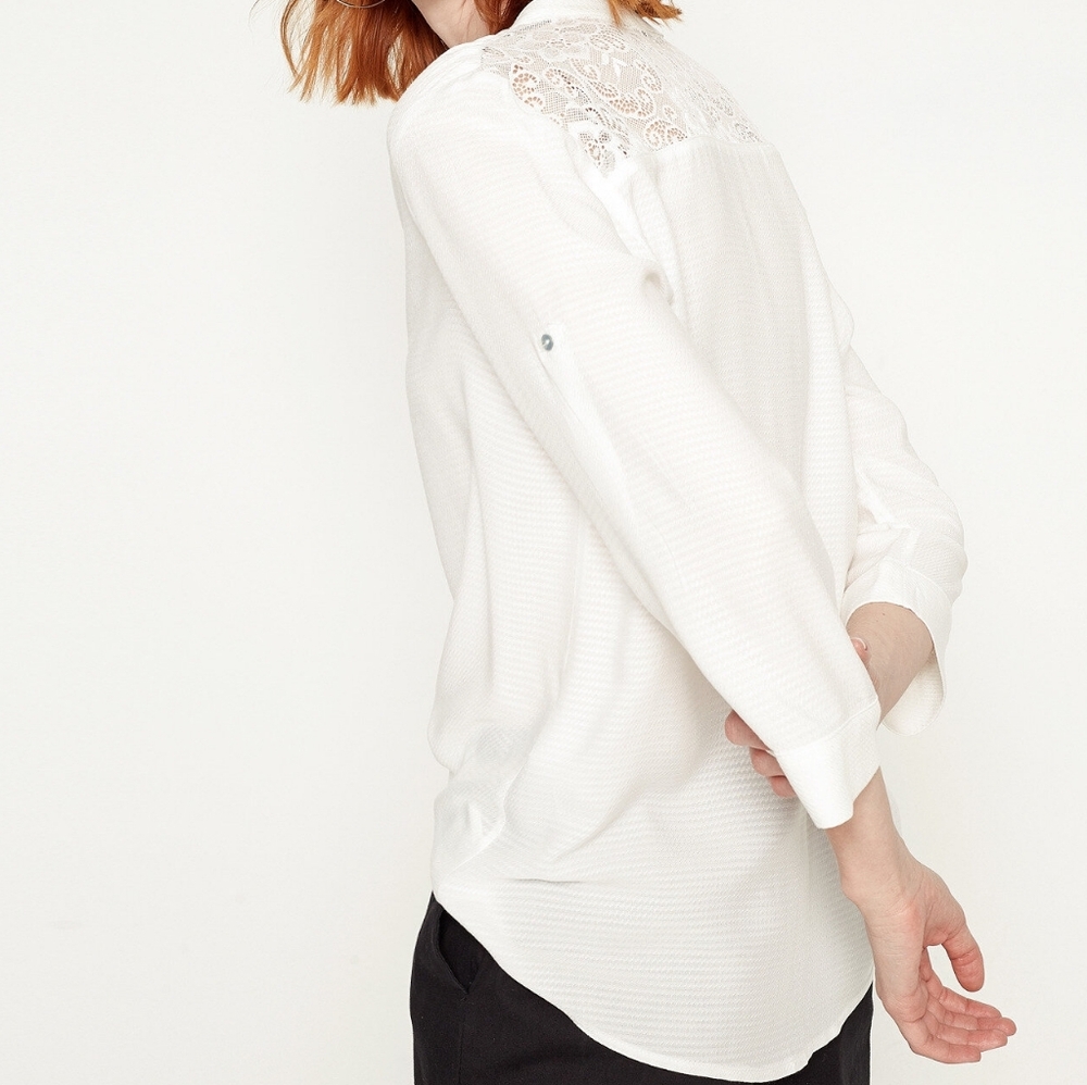 Lace Chiffon Tunic Blouse